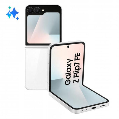 Samsung Galaxy Z Flip7 FE Smartphone AI, RAM 8GB, 256GB, Display 3,4" Super AMOLED/6,7" Dynamic AMOLED 2X, Fotocamera 50MP, White [SM-F761BZWHEUE]