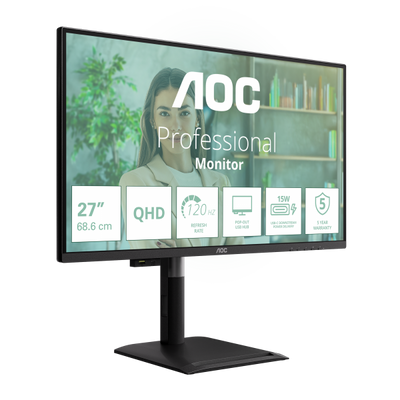 AOC Q27P4U Monitor PC 68,6 cm (27") 2560 x 1440 Pixel Wide Quad HD Nero [Q27P4U]