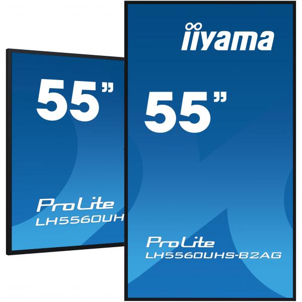 iiyama LH5560UHS-B2AG visualizzatore di messaggi Pannello A digitale 138,7 cm (54.6") LED Wi-Fi 500 cd/m 4K Ultra HD Nero Processore integrato Android 11 24/7 [LH5560UHS-B2AG]