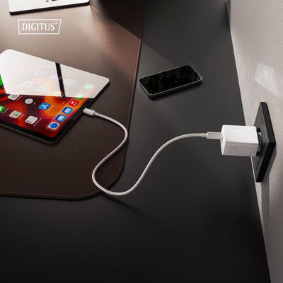 Digitus USB GaN Charger 30W - 1x USB-C - 1x USB-A - White [DA-10301]