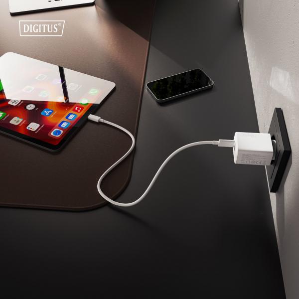 Digitus USB GaN Charger 30W - 1x USB-C - 1x USB-A - White [DA-10301]