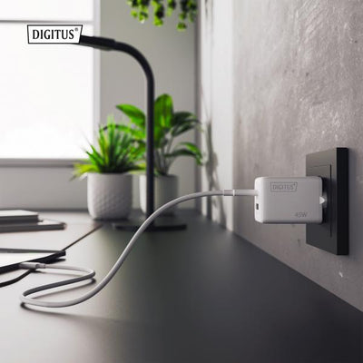 Digitus USB GaN Charger 45W - 1x USB-C - 1x USB-A - White [DA-10302]