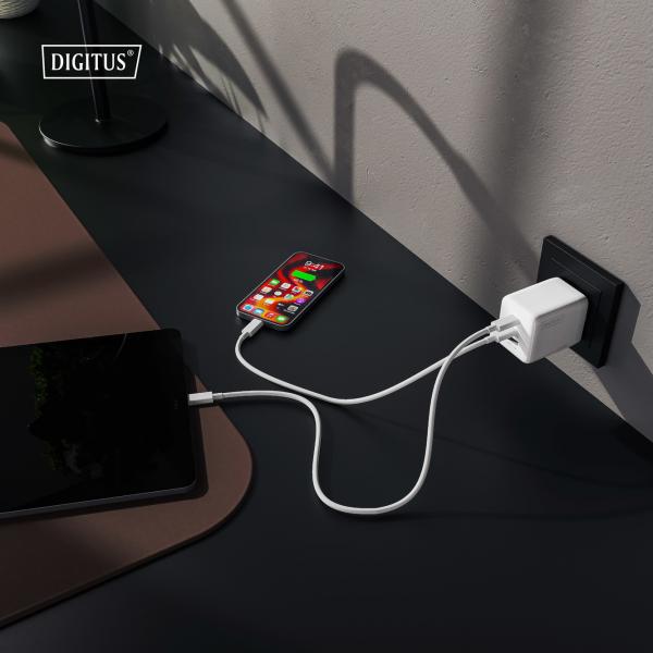 Digitus USB GaN Charger 100W - 2x USB-C - 1x USB-A - White [DA-10304]