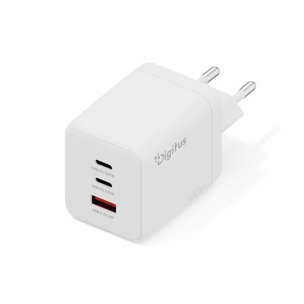 Digitus USB GaN Charger 100W - 2x USB-C - 1x USB-A - White [DA-10304]