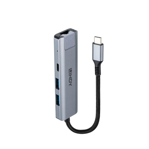 LINDY No. 43422 - Hub e Convertitore Gigabit Ethernet USB 3.2 Gen 2 Tipo C [LIN-43422]