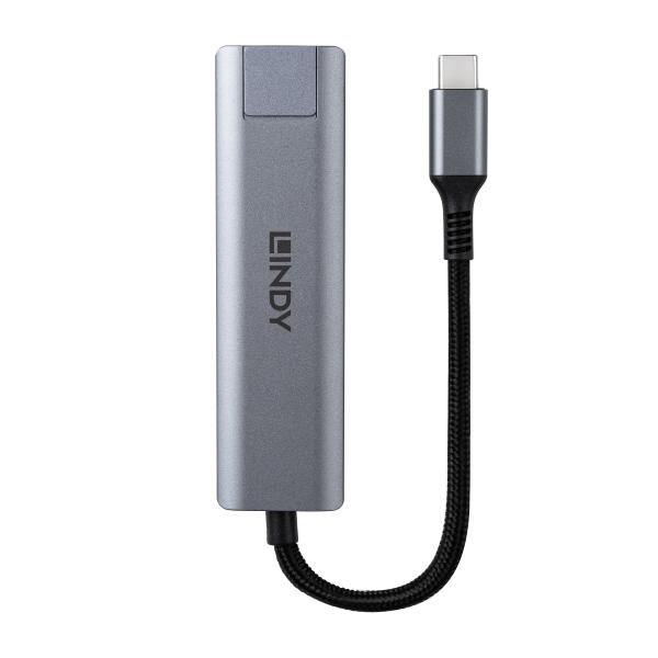 LINDY No. 43422 - Hub e Convertitore Gigabit Ethernet USB 3.2 Gen 2 Tipo C [LIN-43422]