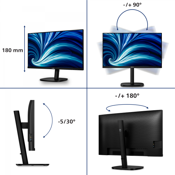 Philips 32B2U3601/00 Monitor PC 80 cm (31.5") 2560 x 1440 Pixel Quad HD LCD Nero [32B2U3601/00]