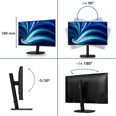 Philips 32B2U3601/00 Monitor PC 80 cm (31.5") 2560 x 1440 Pixel Quad HD LCD Nero [32B2U3601/00]