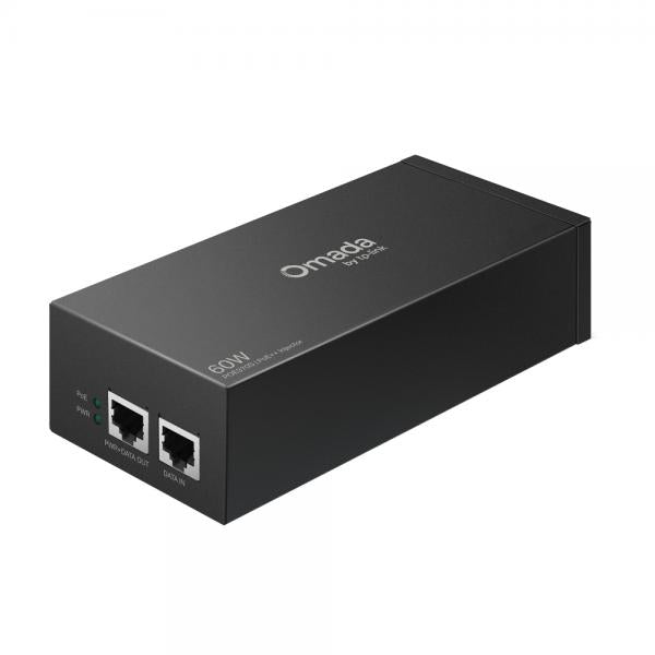 TP-Link - POE370S - Omada 10G PoE++ Injector Adapter PORT: 1 10Gbps PoE Port, 1 10Gbps Non-PoE Port SPEC: 802.3bt/at/af Compliant, 60 W PoE Power, Data and Power Carried over the same cable, Steel [POE370S]
