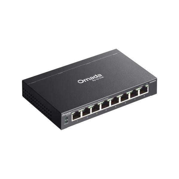 TP-Link - ES208GP - Omada 8-Port Gigabit Easy Managed Switch with 8-Port PoE+, 8 Gigabit PoE+ Ports, 802.3at/af, 64 W PoE Power, Desktop Steel Case and Fanless, Centralized Management by Omada SDN C [ES208GP]