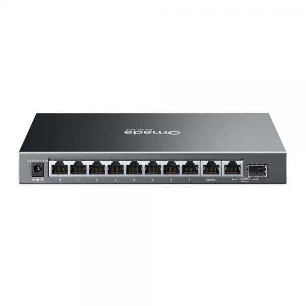 TP-Link - ES210GP - Omada 10-Port Gigabit Easy Managed Switch with 8-Port PoE+, 8 Gigabit PoE+ Ports, 1x Gigabit Non-PoE Ports, 1 Combo Gigabit RJ45/SFP Port, 802.3at/af, 63 W PoE Power, Desktop St [ES210GP]