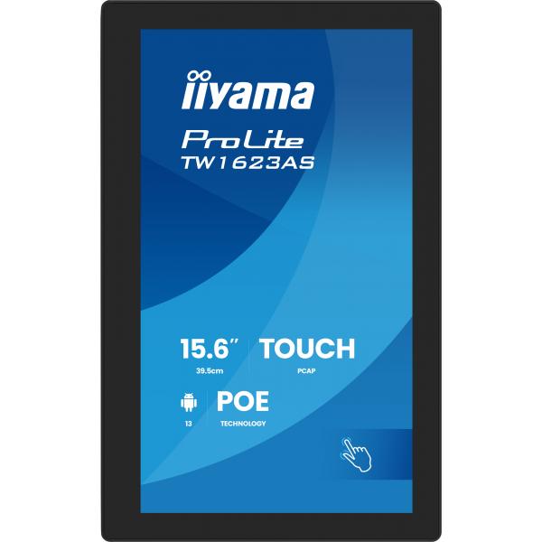 iiyama TW1623AS-B3P Monitor PC 39,6 cm (15.6") 1920 x 1080 Pixel Full HD LED Touch screen Nero [TW1623AS-B3P]