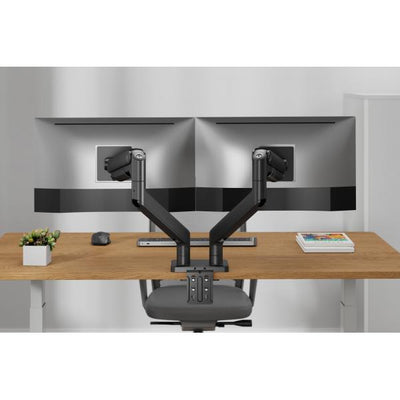 Digitus Dual Monitor Mount - 2x 45inch - Max 2x 20 kg - Mechanical Spring - VESA 75 x 75 - 100 x 100 - Black [DA-90474]