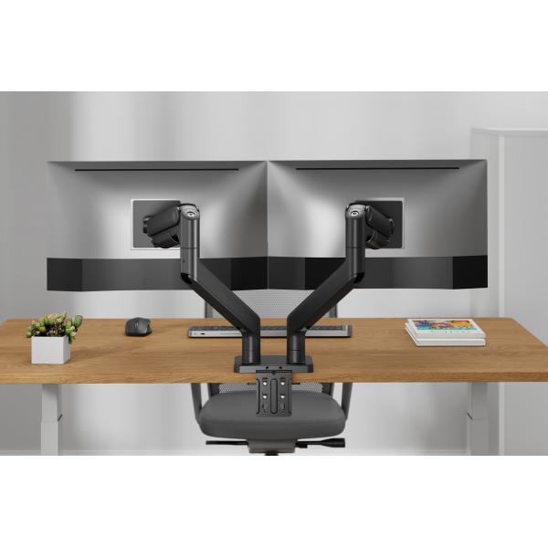 Digitus Dual Monitor Mount - 2x 45inch - Max 2x 20 kg - Mechanical Spring - VESA 75 x 75 - 100 x 100 - Black [DA-90474]