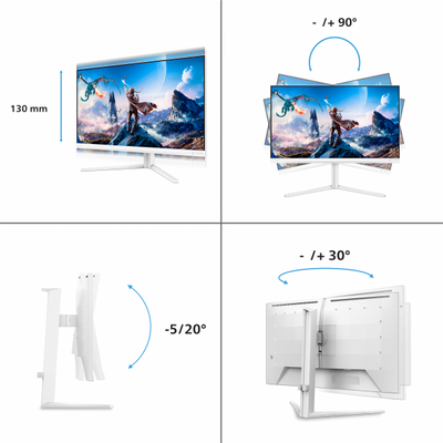 Philips Evnia 5000 Monitor PC 68,6 cm (27") 3840 x 2160 Pixel 4K Ultra HD LCD Bianco [27M2N5901A/00]