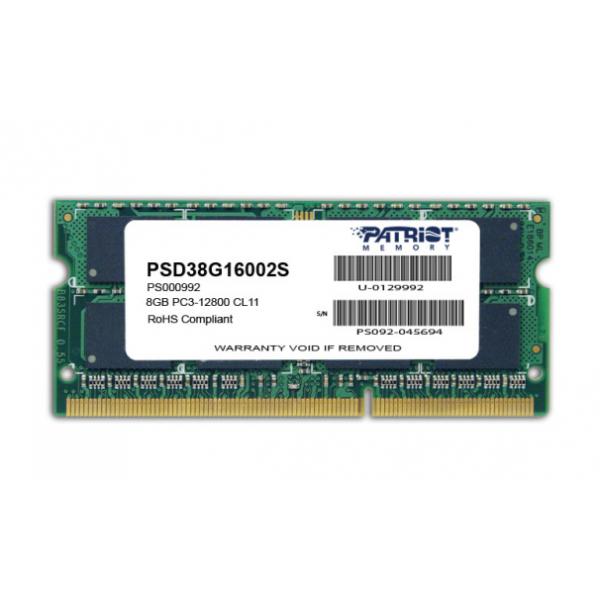 PATRIOT RAM SODIMM 8GB DDR3 1600MHZ [PSD38G16002S]