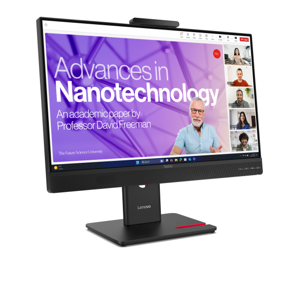 Lenovo ThinkVision T27QD-4v - 27 inch - Quad HD IPS LED Monitor - 2560x1440 - 120Hz - Pivot / HAS / RJ45 / USB-C / Webcam [64B8UAT1EU]