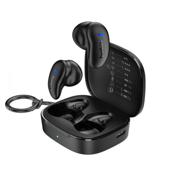 Belkin SoundForm Anywhere Auricolare Con cavo e senza cavo In-ear Musica e Chiamate USB tipo-C Bluetooth Nero [AUC014HQBK]
