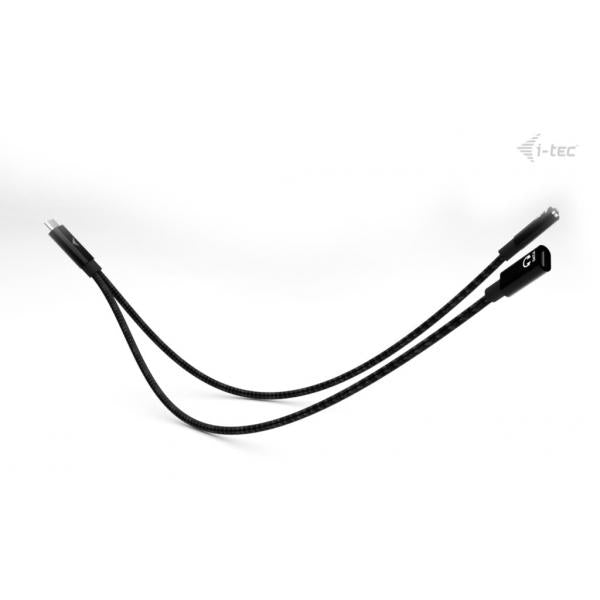 i-tec USB-C Cable Splitter Audio/Data + Power Delivery 100W [C31DUALSPLITTERCBLPD]