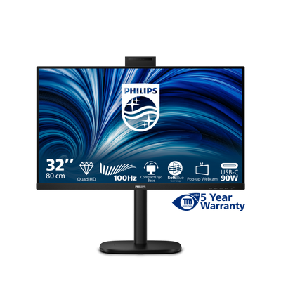 PHILIPS MONITOR 31,5 LED IPS QHD 16:9 4MS 350 CDM, PIVOT, USB-C HUB, WEBCAM, DP/HDMI, MULTIMEDIALE [32B2U3601H]