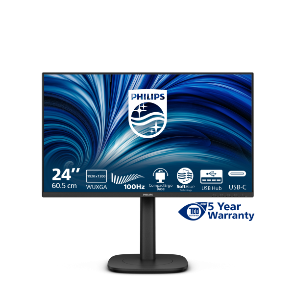 Philips Serie 3000 24B2N3200D/00 Monitor PC 61,2 cm (24.1") 1920 x 1200 Pixel WUXGA LCD Nero [24B2N3200D/00]