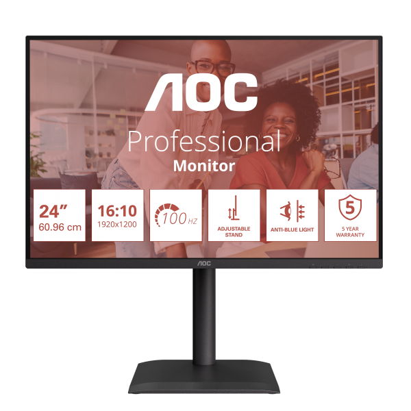 AOC E4 X24E4U Monitor PC 61 cm (24") 1920 x 1200 Pixel Full HD LED Nero [X24E4U]