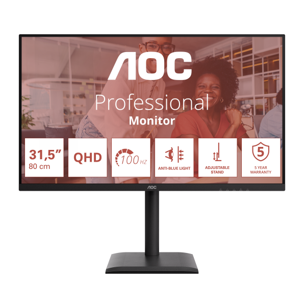 AOC E4 Q32E4U Monitor PC 80 cm (31.5") 2560 x 1440 Pixel Quad HD LED Nero [Q32E4U]