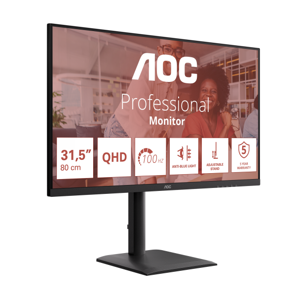 AOC E4 Q32E4U Monitor PC 80 cm (31.5") 2560 x 1440 Pixel Quad HD LED Nero [Q32E4U]