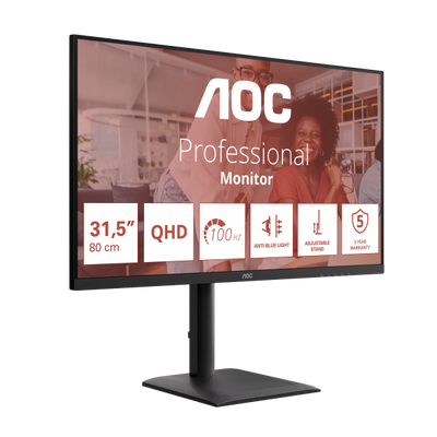 AOC MONITOR 31,5 LED IPS QHD 16:9 100Hz 4MS 350 CDM, PIVOT, DP/HDMI, MULTIMEDIALE [Q32E4U]