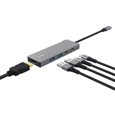 Trust 26062 hub di interfaccia USB tipo-C Grigio [26062]