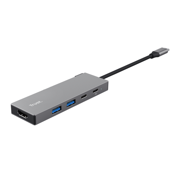 TRUST ADATTATORE DOCKING STATION MULTIPORT 5 IN 1, 1 HDMI 4K(60HZ), 1 USB-C PD, 1 USB-C, 2 USB-A 3.2 [26062]