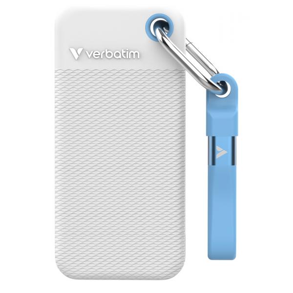 Verbatim Pocket SSD 1 TB USB tipo-C 3.2 Gen 2 (3.1 Gen 2) Blu, Bianco [32320]