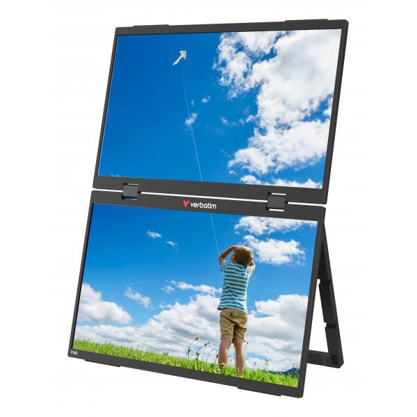Verbatim Portable 15.6" FHD Dual Monitor Essentials Monitor portatile Nero 39,6 cm (15.6") LCD 1920 x 1080 Pixel [32403]