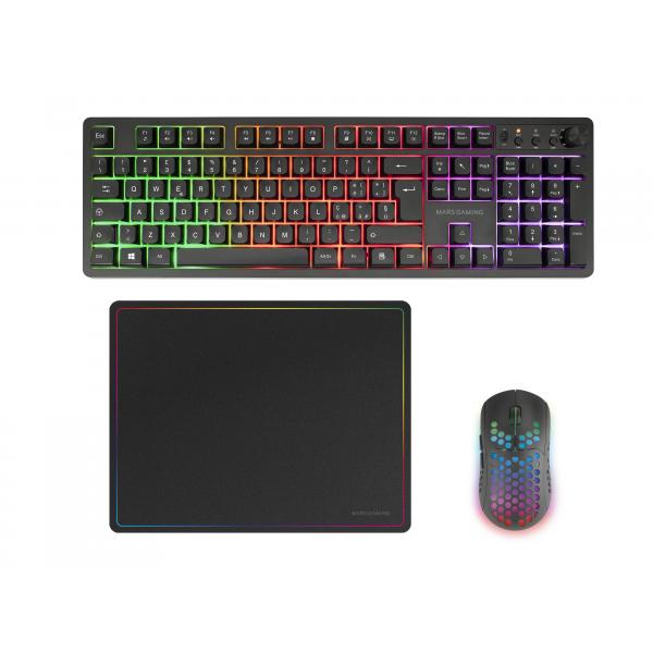 MARSGAMING GAMING TASTIERA+MOUSE+PAD MCPWXIT WIRELESS NERA [MCPWXIT]
