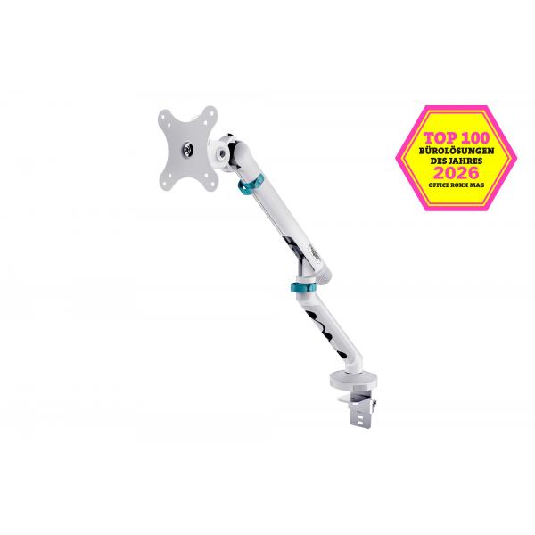 Digitus Single Design Monitor Mount - 35inch - 10kg - Mechanical Spring - VESA 75x75 - 100x100 - White [DA-90470]