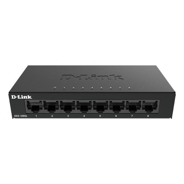 D-LINK SWITCH 8 PORTE GIGABIT ETHERNET METAL HOUSING UNMANAGED SWITCH [DGS-108GL]