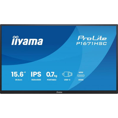 iiyama ProLite P1671HSC-B1 Monitor PC 39,6 cm (15.6") 1920 x 1080 Pixel Full HD LED Nero [P1671HSC-B1]