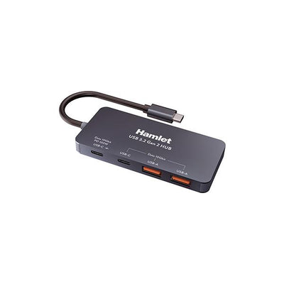 Hamlet XHUB-432C-10G-Y hub di interfaccia USB 3.2 Gen 1 (3.1 Gen 1) Type-C 10000 Mbit/s Nero [XHUB-432C-10G-Y]