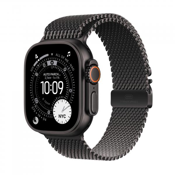 APPLE WATCH ULTRA 3GPS E CELLULAR49MMBLACK TITANIUM CASE WITH BLACK TITANIUM MILANESE LOOP, SMAL [MF1N4QL/A]