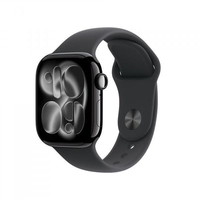 APPLE WATCH SERIES 11GPS42MMJET BLACK ALUMINIUM CASE WITH BLACK SPORT BAND, S/M [MEQT4QL/A]