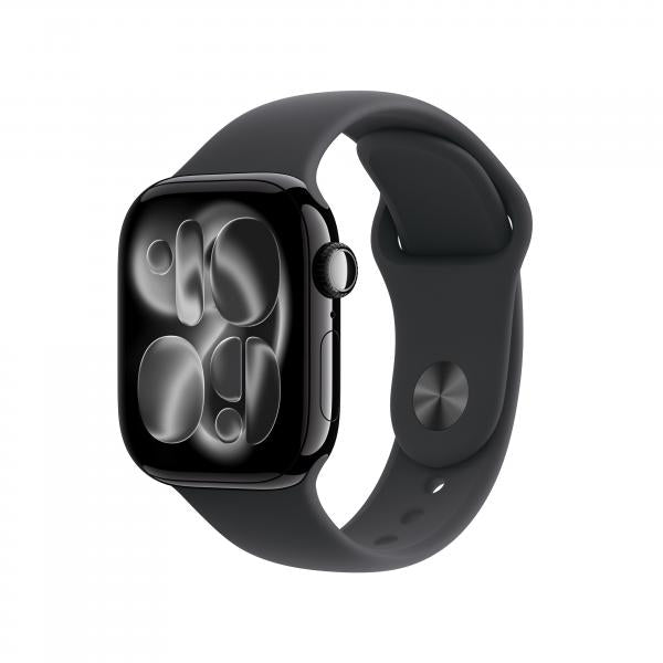 APPLE WATCH SERIES 11GPS42MMJET BLACK ALUMINIUM CASE WITH BLACK SPORT BAND, S/M [MEQT4QL/A]