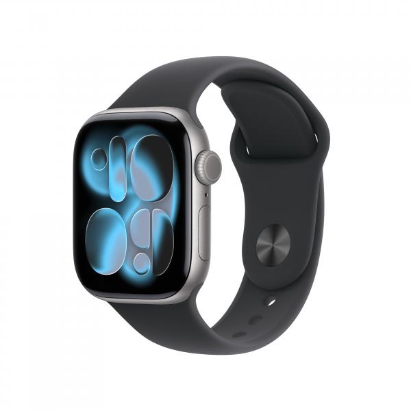 APPLE WATCH SERIES 11GPS42MMSPACE GREY ALUMINIUM CASE WITH BLACK SPORT BAND, M/L [MEQX4QL/A]
