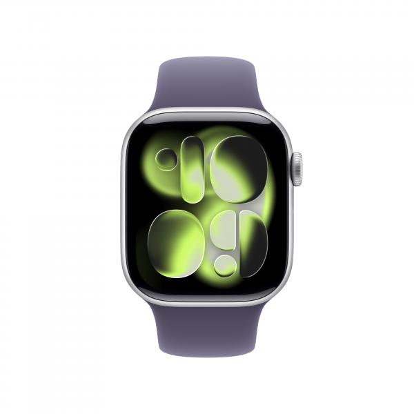 APPLE WATCH SERIES 11GPS42MMSILVER ALUMINIUM CASE WITH PURPLE FOG SPORT BAND, M/L [MEU74QL/A]