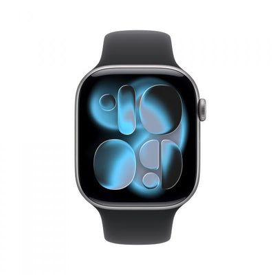 APPLE WATCH SERIES 11GPS46MMSPACE GREY ALUMINIUM CASE WITH BLACK SPORT BAND, S/M [MEV04QL/A]