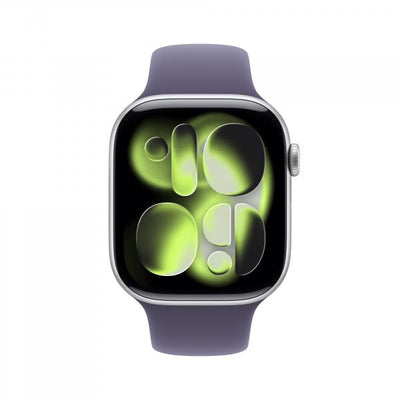 APPLE WATCH SERIES 11GPS46MMSILVER ALUMINIUM CASE WITH PURPLE FOG SPORT BAND, M/L [MEVA4QL/A]