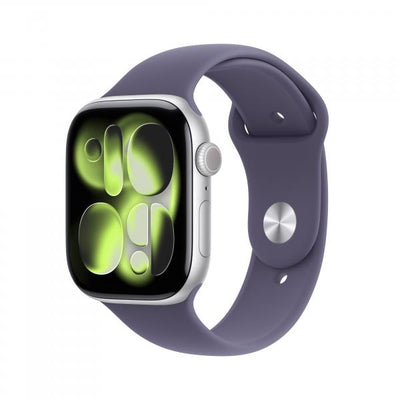 APPLE WATCH SERIES 11GPS46MMSILVER ALUMINIUM CASE WITH PURPLE FOG SPORT BAND, M/L [MEVA4QL/A]