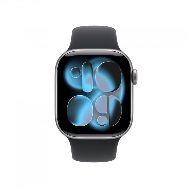 APPLE WATCH SERIES 11GPS E CELLULAR 42MM SPACE GREY ALUMINIUM CASE WITH BLACK SPORT BAND, S/M [MF8A4QL/A]