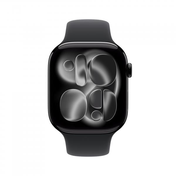 APPLE WATCH SERIES 11GPS E CELLULAR 46MMJET BLACK ALUMINIUM CASE WITH BLACK SPORT BAND, M/L [MFC44QL/A]
