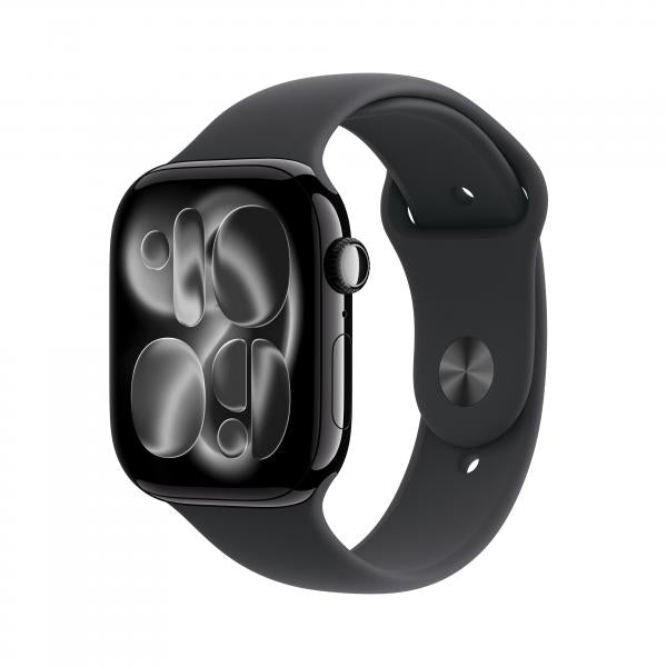 APPLE WATCH SERIES 11GPS E CELLULAR 46MMJET BLACK ALUMINIUM CASE WITH BLACK SPORT BAND, M/L [MFC44QL/A]