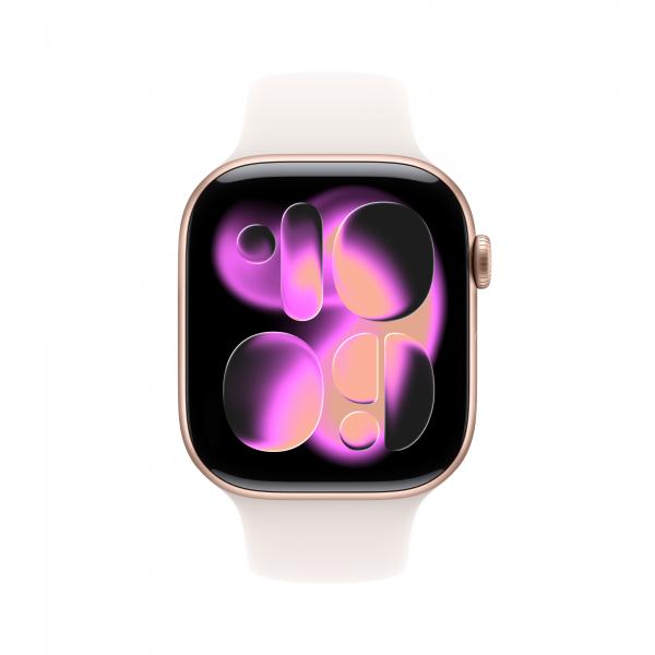 APPLE WATCH SERIES 11GPS E CELLULAR 46MM ROSE GOLD ALUMINIUM CASE WITH LIGHT BLUSH SPORT BAND, M/L [MFCJ4QL/A]